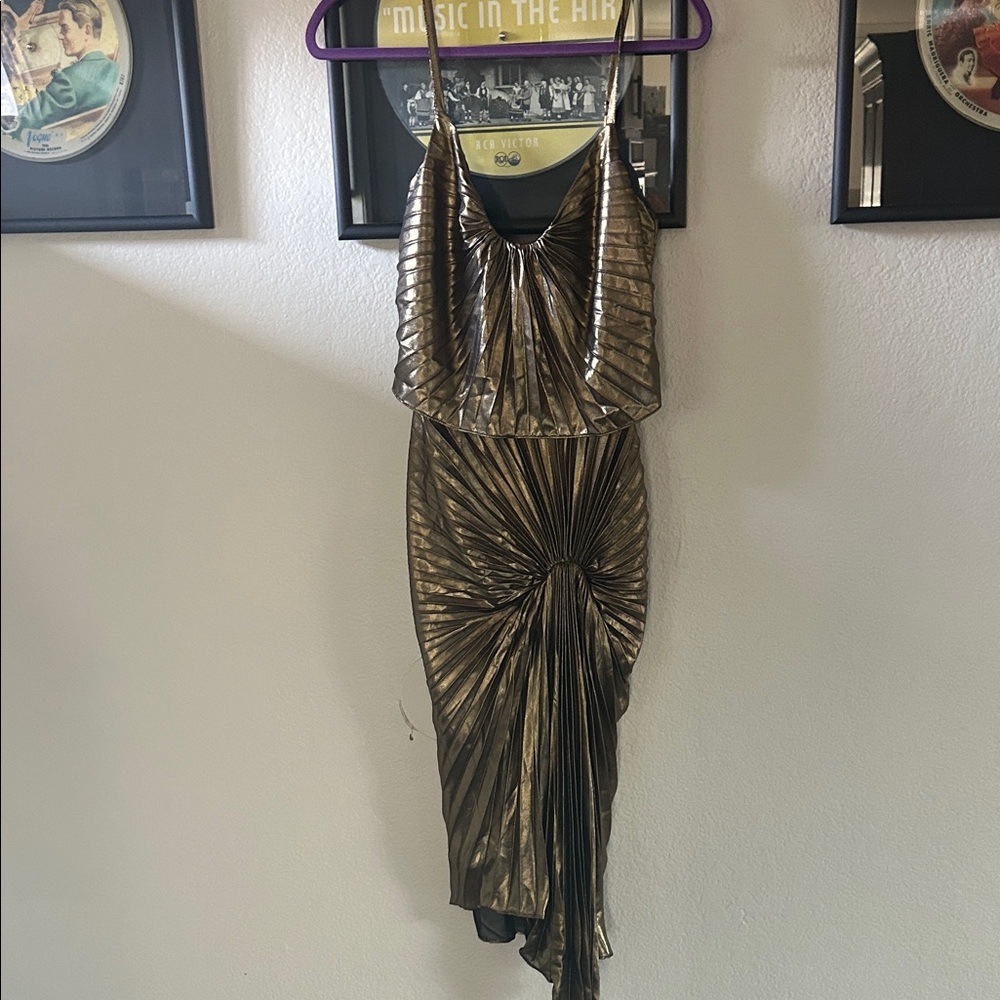 Georgia Hardinge Elegant Gold Evening Dress